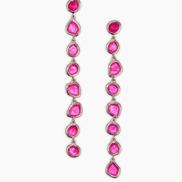Monica Vinader Pink Quartz Cocktail Earrings - Picture 2 of 5